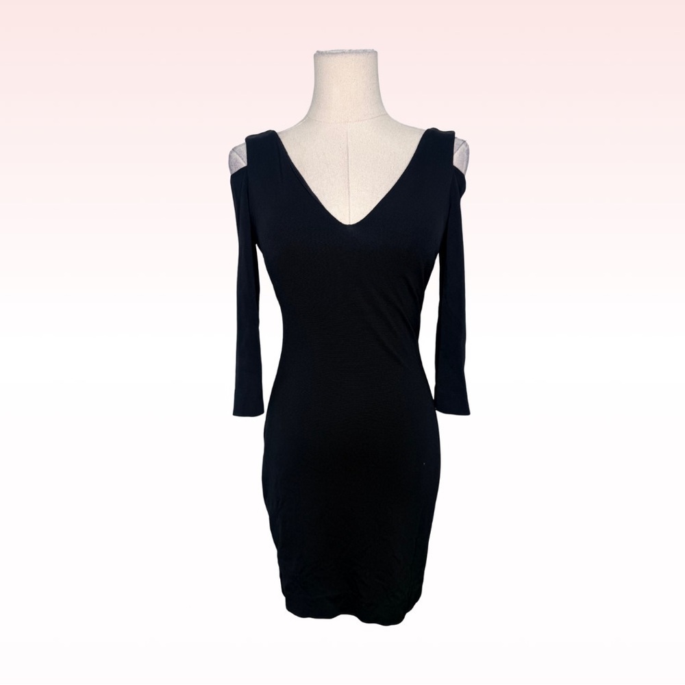 BEBE Black Cold Shoulder Dress (Sz XS)